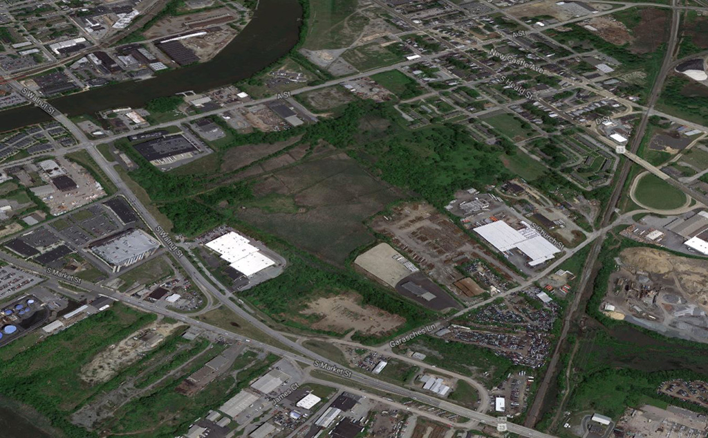 south wilmington wetlands project, aerial view,