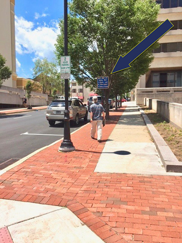 Photo of the boot dropoff parking area