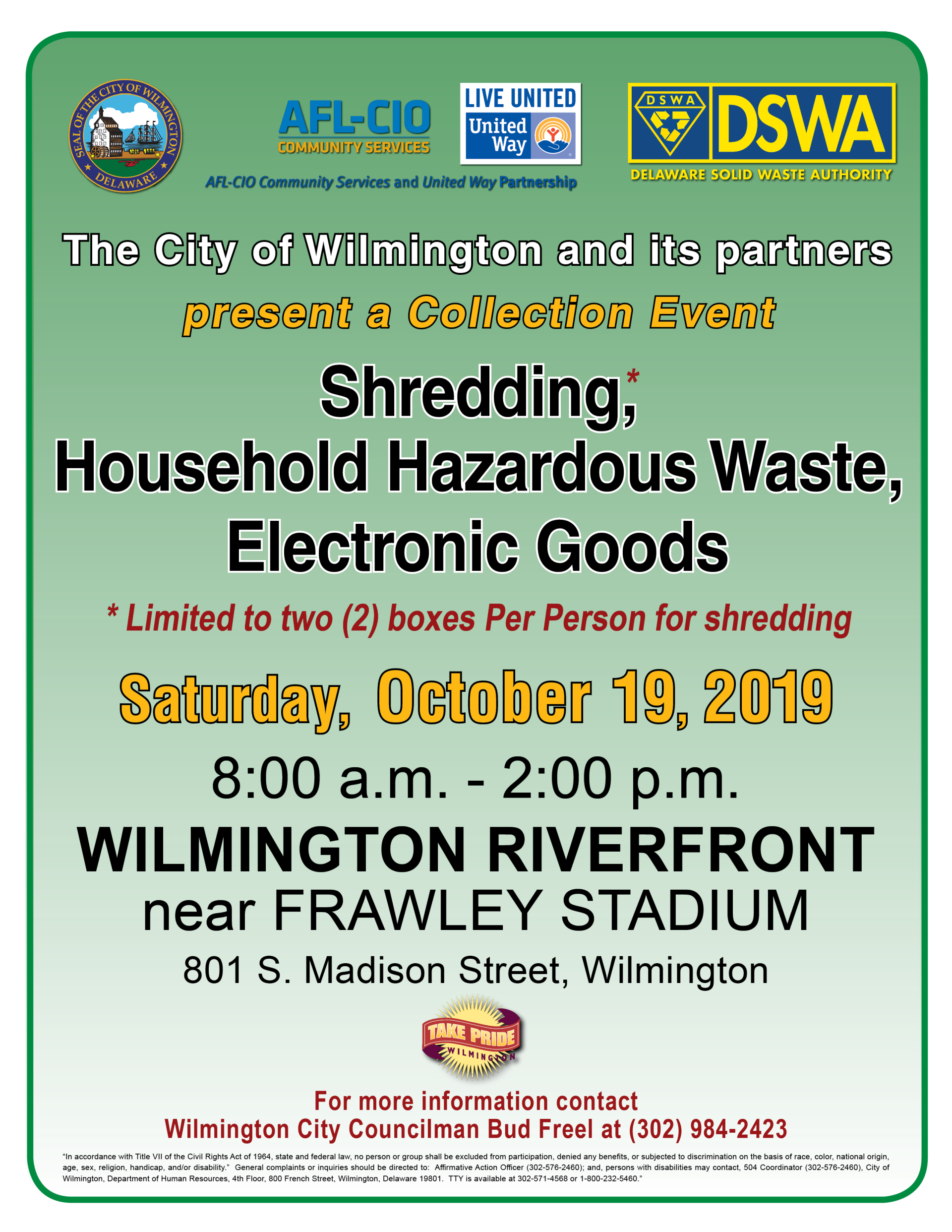 HHWE Shredding Event October 2019