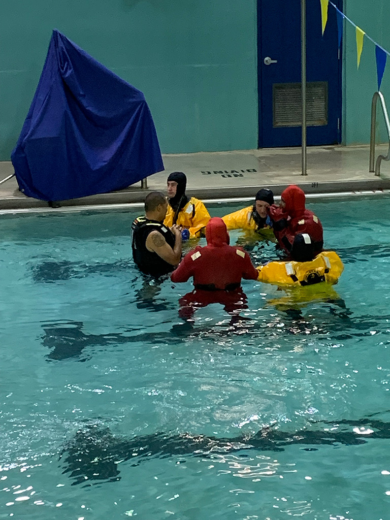 The Wilmington Fire Department conducts aquatics training at the William "Hicks" Anderson Community Center.