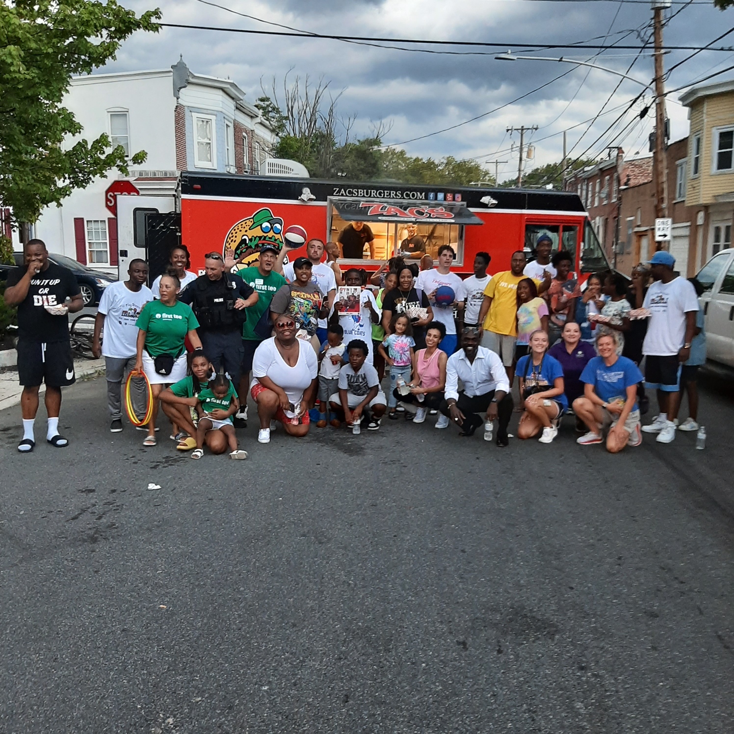 Group photo with Zac's Burger Bus.